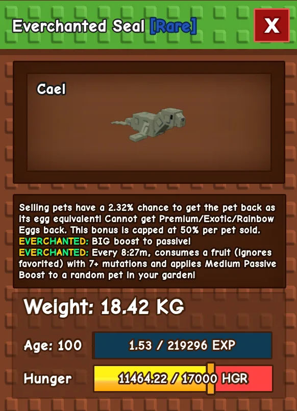 Everchanted Seal Rare 18KG