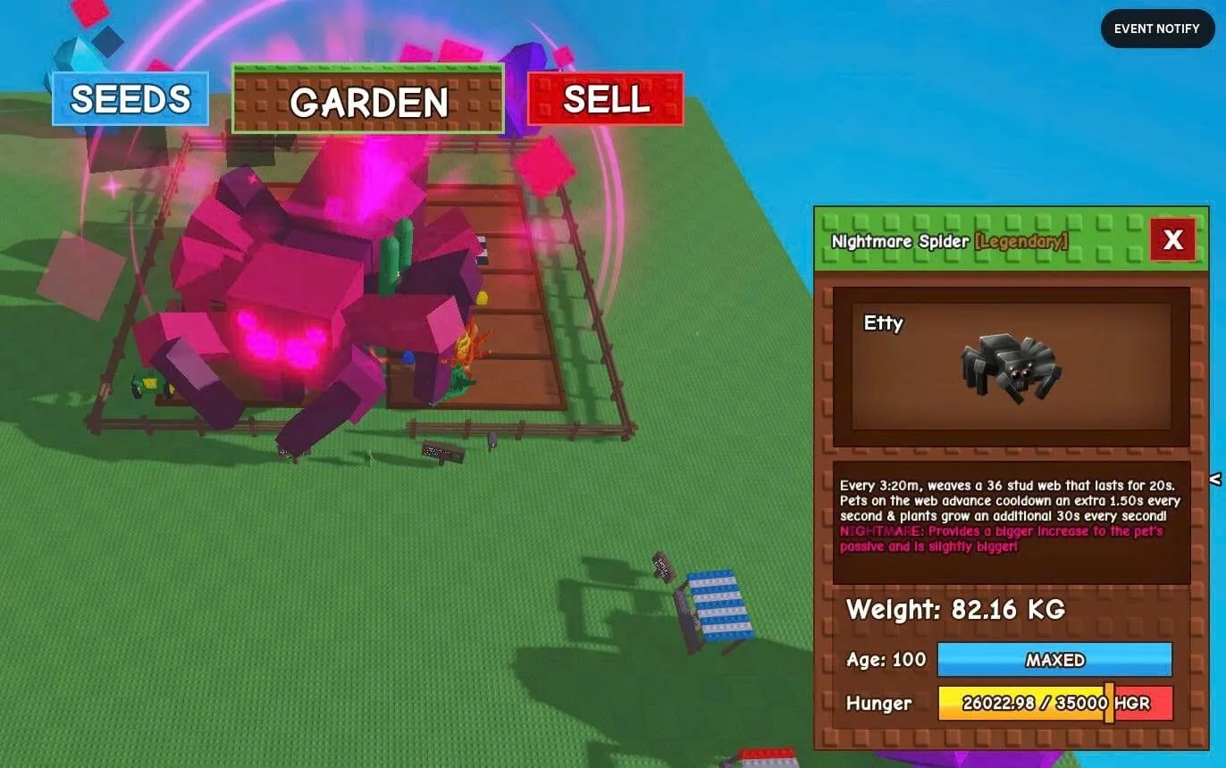Pets - Legendary - Nightmare Spider Titan No toy 82,16kg