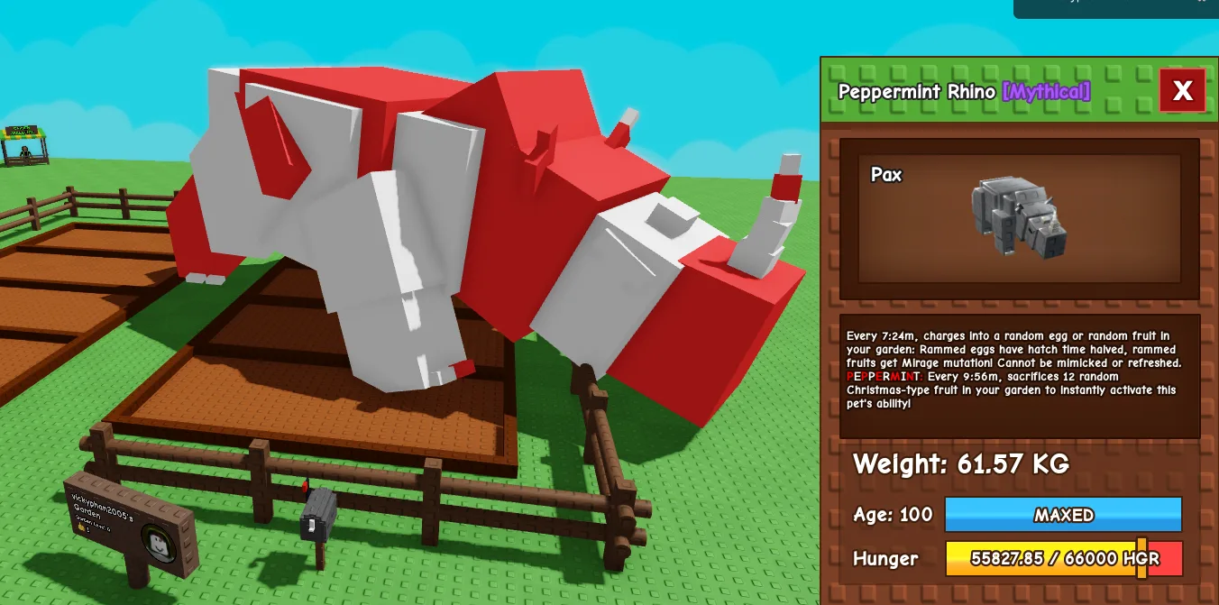 61.57kg Peppermint Rhino — Account account