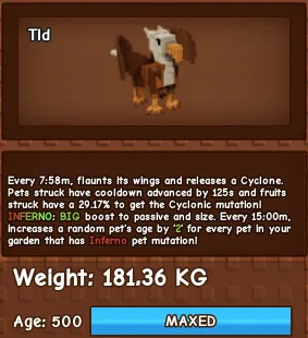 Grow a Garden - Inferno Griffin