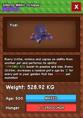 Inferno Mimic Level 500 , 528KG