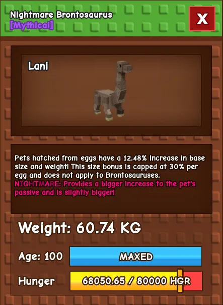 Titanic Nightmare Brontosaurus 60kg — Account account