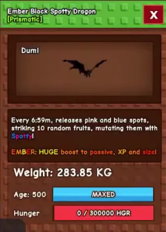 280kg+ Ember Black Spotty Dragon super handsome and big//thisis not chimera//because i run out of tag limitation so i pick this//this is black drago — Account account