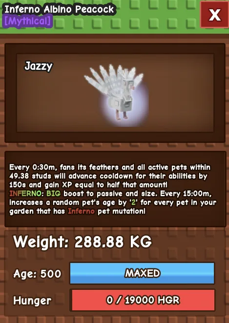 Albino Peacock 60-61Kg+ (Max Passive) (AGE 500 , 280KG+) CHEAPEST AND INSTANT DELIVERY
