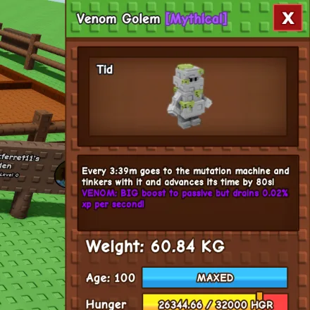 HUGE GOLEM 60 KG+ AGE 100 TITAN GOLEM TITANIC GOLEM — Account account