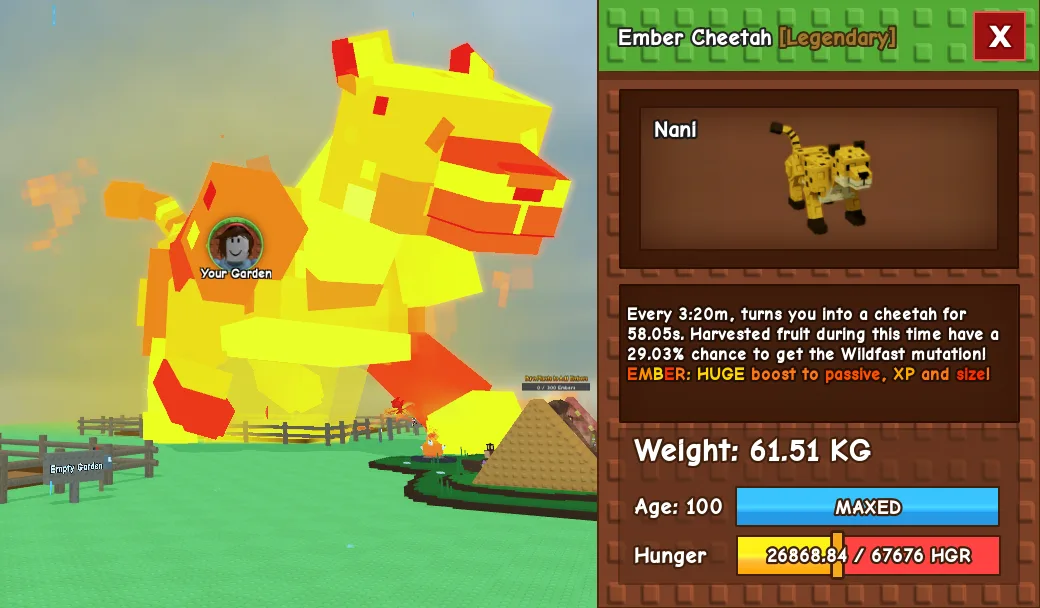 61.51kg Age 100 Ember Cheetah