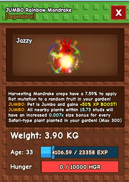 JUMBO Rainbow Hatched Mandrake — Account account