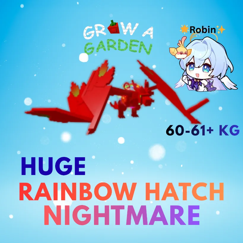 HUGE Nightmare Rainbow Hatch Moss Wyvern - 60-61+KG - Grow a Garden — Account account