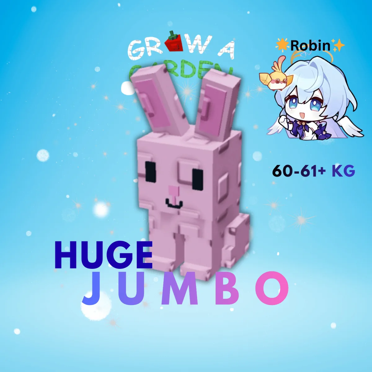 HUGE JUMBO/Nightmare Pink Bunny - 60-61+KG - Grow a Garden — Account account
