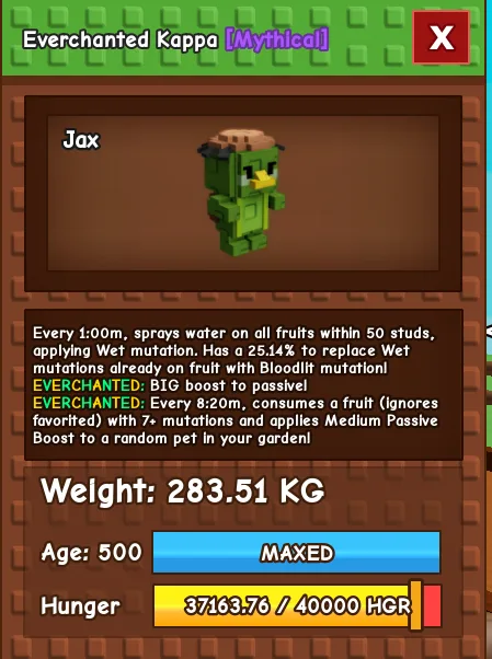 280KG+ EVERCHANTED KAPPA AGE 500