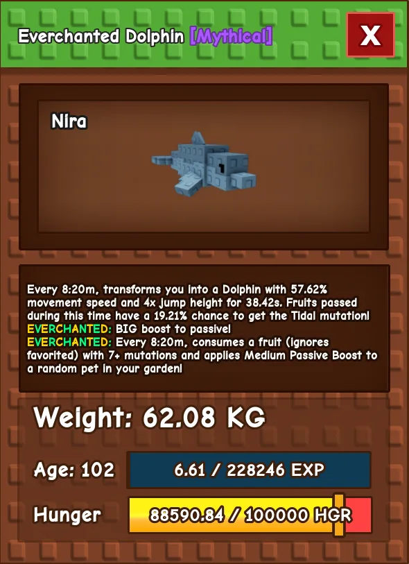 HUGE DOLPHIN NM / VENOM / EVER 60KG-61KG AGE 100