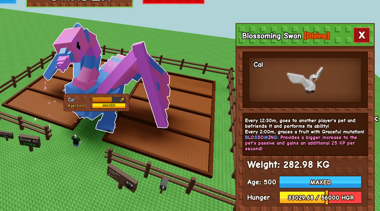 282KG+ Blossoming Swan Divine // super handsome // Age 500 Maxed // Graceful Mutation