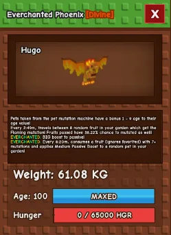 Titan/Huge Phoenix Pet 60-61kg (Cheapest)