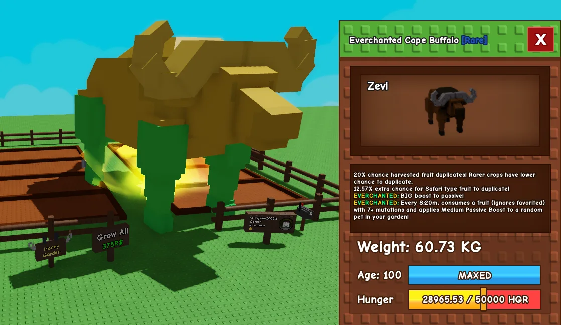 60kg+ Age 100 Everchanted Cape Buffalo