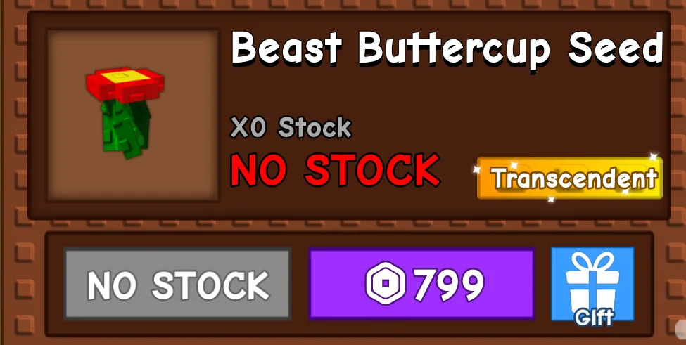 Grow A Garden - Beast Buttercup 799R — Account account