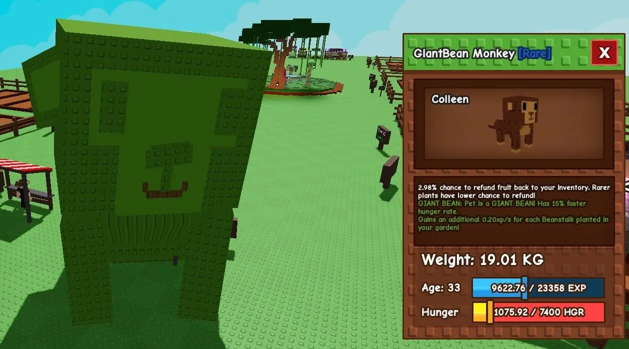HUGE/GIANT/TITAN MONKEY AGE 33 KG 19 GIANT BEAN - GROW A GARDEN ROBLOX - CHEAP AND FAST DELIVERY — Account account