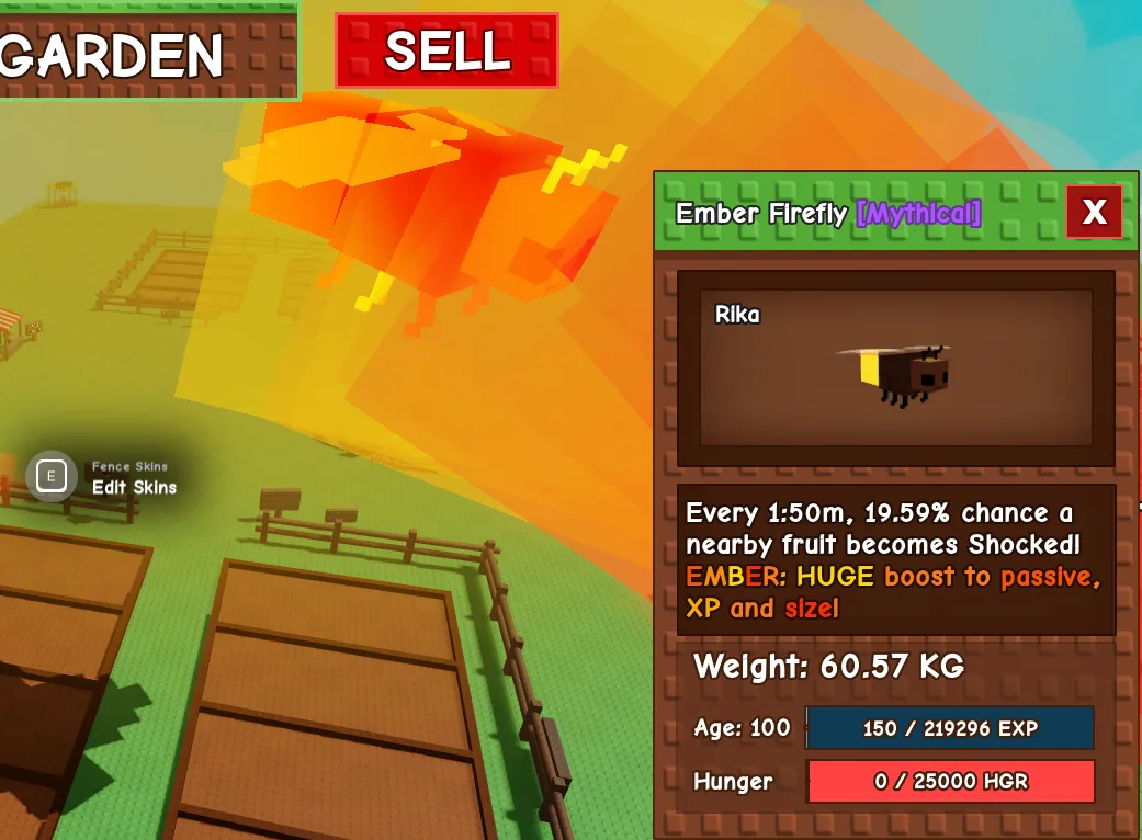 60.57kg+ Age 100 Ember Firefly