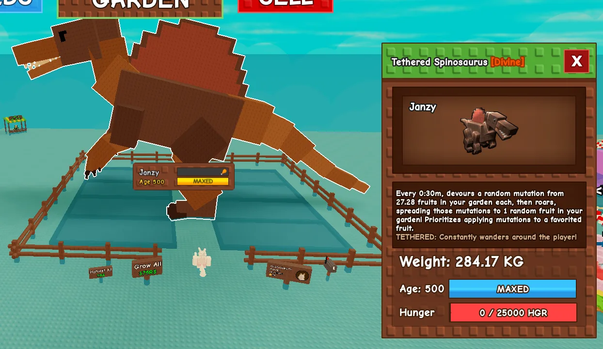 280KG+ Tethered Spinosaurus Divine // super handsome // Age 500 MAXED // Mutation Machine