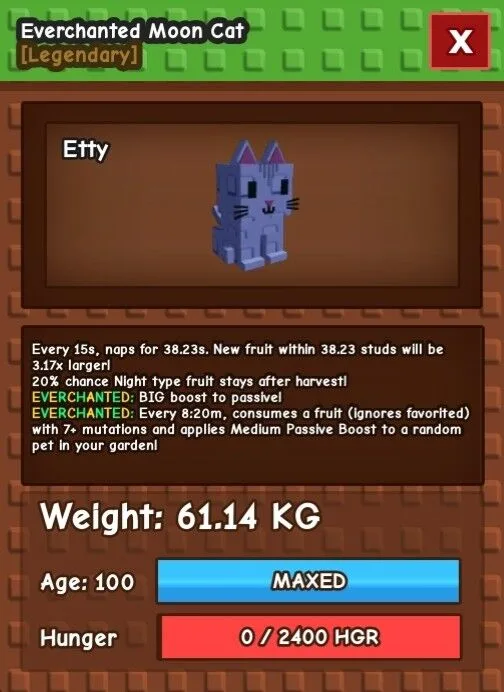 Huge Everchanted Moon Cat 61Kg+