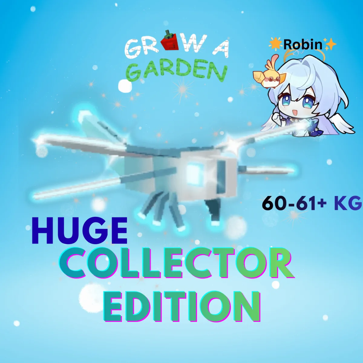 HUGE JUMBO/Mega Diamond Dragonfly - Collector Edition - Divine Pet Super Rare - 60-61+KG - Grow a Garden - Diamond Variant higer than Rainbow — Account account