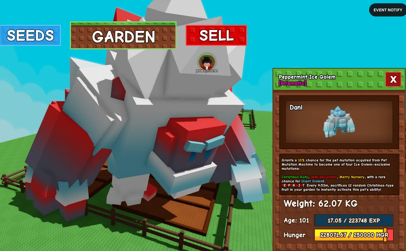 62.07kg Age 101 Peppermint Ice Golem