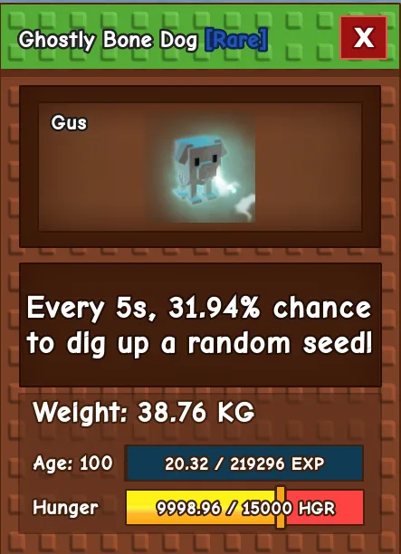 38kg Ghostly Bone Dog — Account account