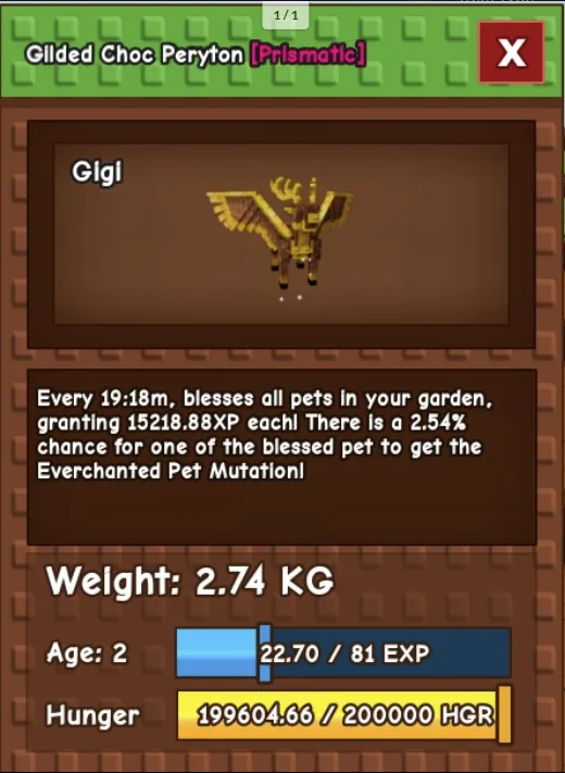 Gilded Choc Peryton — Account account