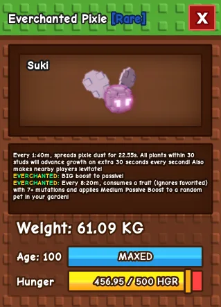 Pixie Age 100 60kg+ — Account account