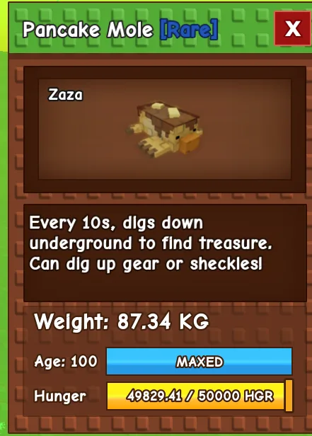 10s pancake mole maxxed out age 100 87kg no mutations! — Account account