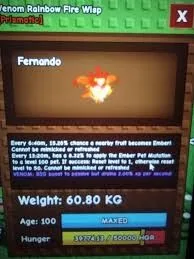 READY HUGE RAINBOW HATCH FIRE WISP ( PREMIUM EGG) Grow A Garden