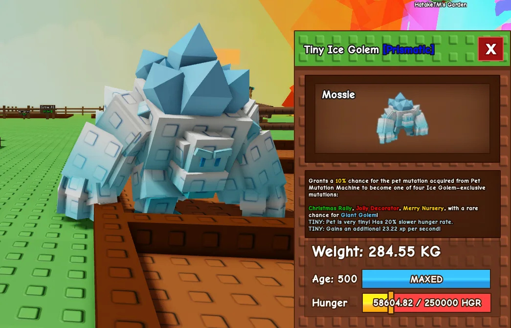 284.55kg Tiny Ice Golem Cute Farming