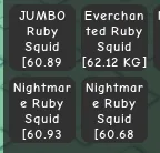 Sell Huge Ruby Squid 38kG - 39KGG