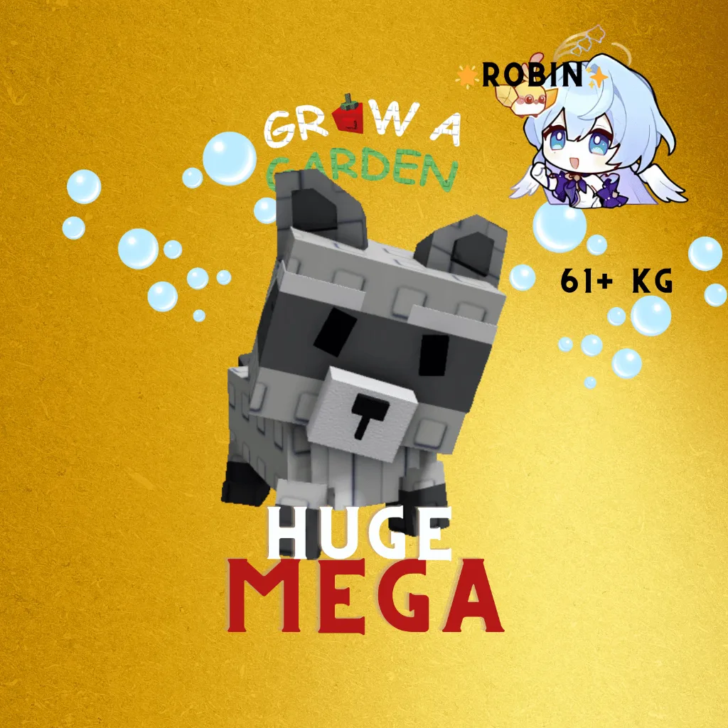 Mega Huge Raccoon - 61+KG - Grow a Garden — Account account