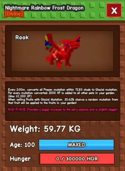 NIGHTMARE FROST DRAGON 61KG FAST DELIVERY — Account account