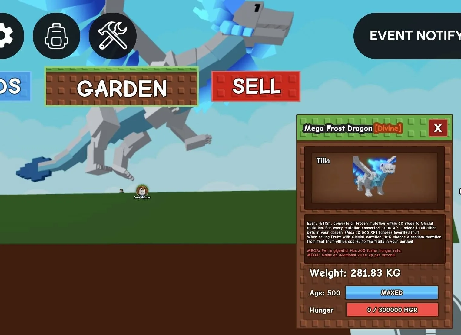 Huge MEGA Frost Dragon - 281.83 KG (Age 500)