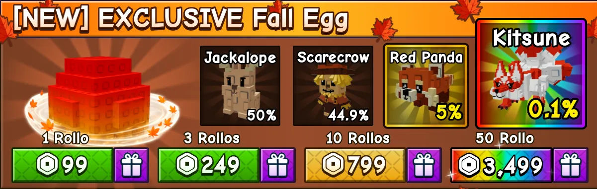 50 Exclusive Fall Eggs (3499 R ) - FAST AND CHEAP!