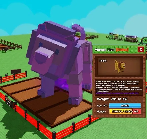 Huge LION 280Kg Age500 Mutation Venom / Nightmare / Everchanted