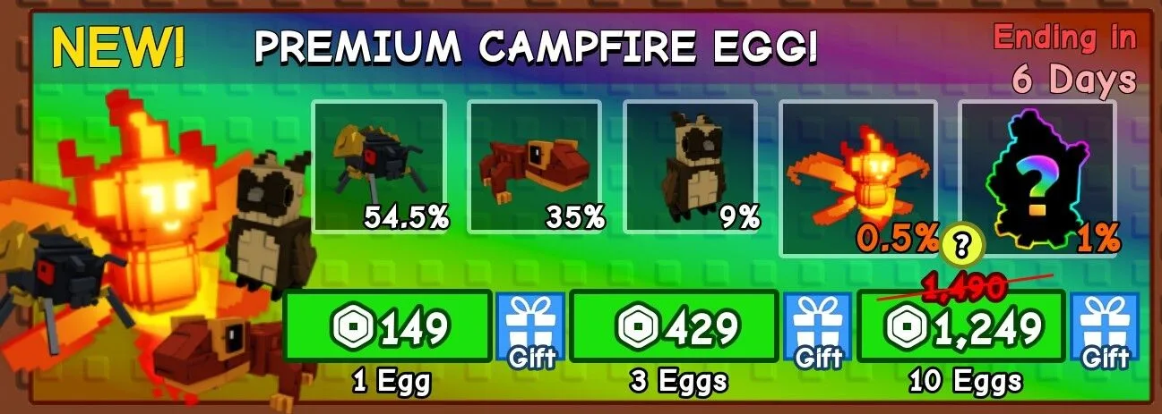 NEW! Premium Campfire Egg x10 (1249 Robux) — Account account