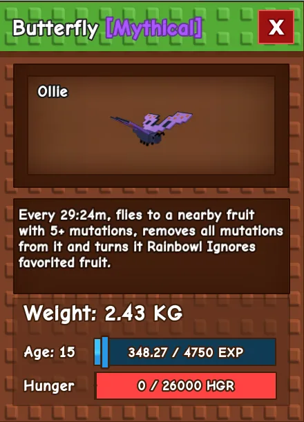 BUTTERFLY Grow a Garden — Account account