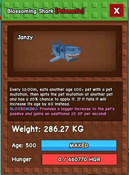 SHARK (NEW OP DLC PET) 280KG+ READY TO USE INSTANT DELIVERY