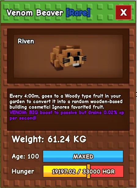 60kg+ HUGE VENOM BEAVER super handsome and cute