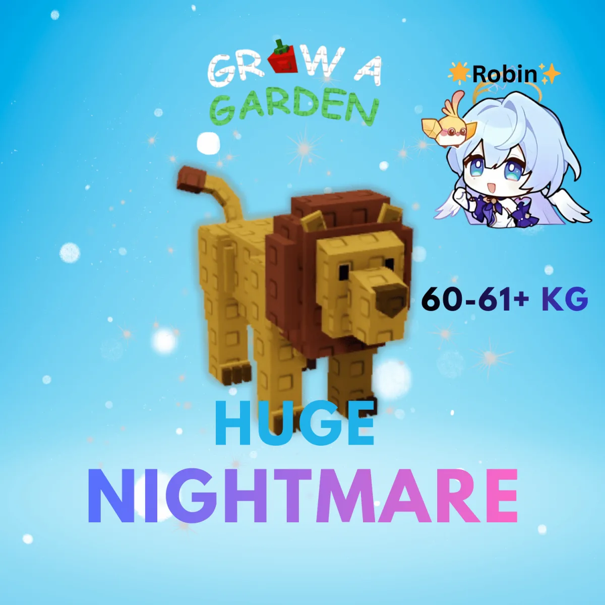 HUGE Nightmare Lion - 60-61+KG - Grow a Garden — Account account