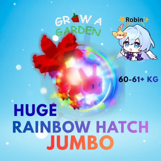 HUGE JUMBO Rainbow Hatch Corrupted Kitsune - 60-61+KG - Grow a Garden — Account account