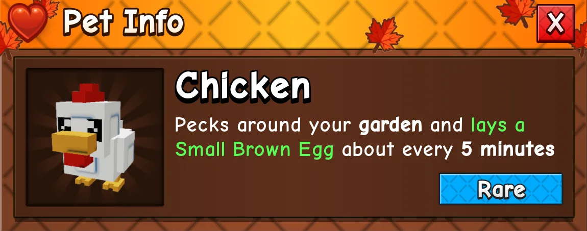 1x Chicken Pet ( Cheapest ) Instant Delivery (Rare)