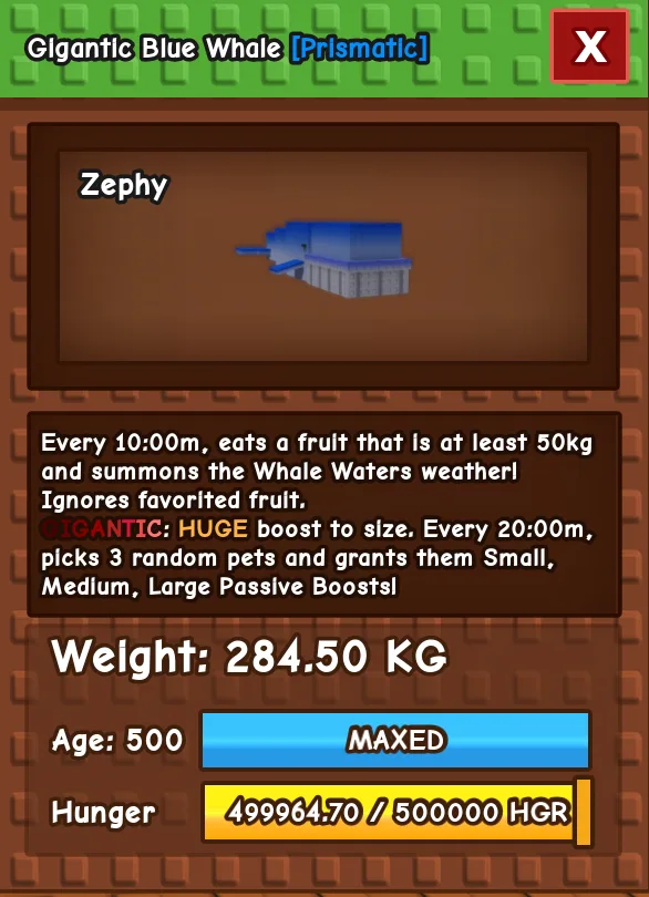 Blue Whale 283.50 KG Gigantic Mutation