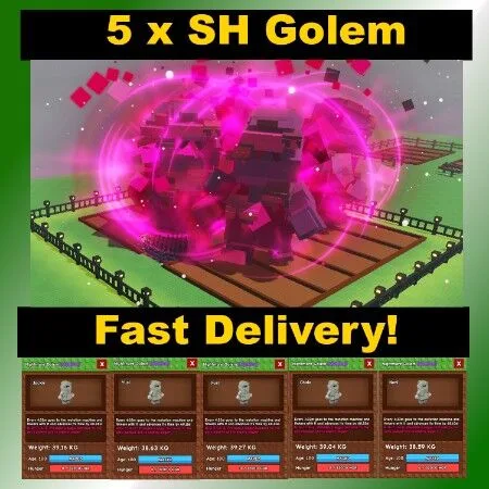 5 x Semi Huge Nightmare Golem 38/39KG INSTANT DELIVERY — Account account