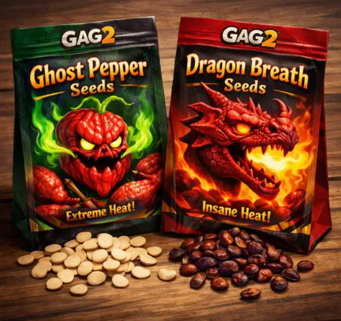 Dragon Breath Seed + Ghost pepper Seed 100 SAFE AND HAND FARM (Super)