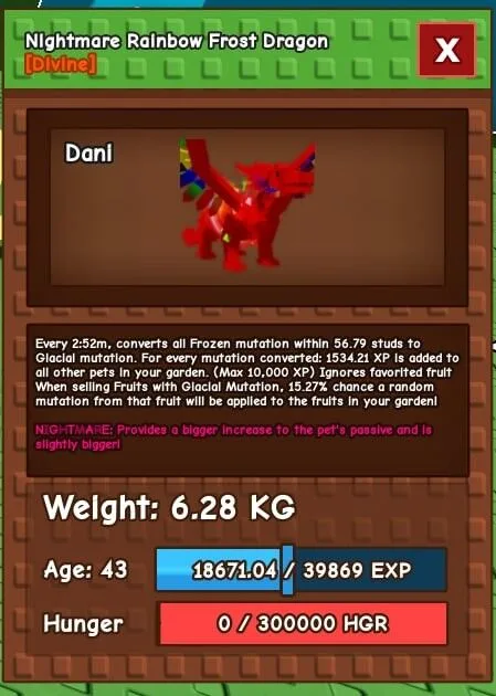 NIGHTMARE FROST DRAGON 13KG IF MAXED CHEAP FAST — Account account