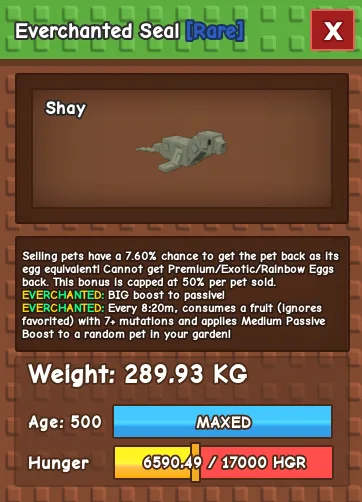 Everchanted Seal Level 500 7.5 — Account account