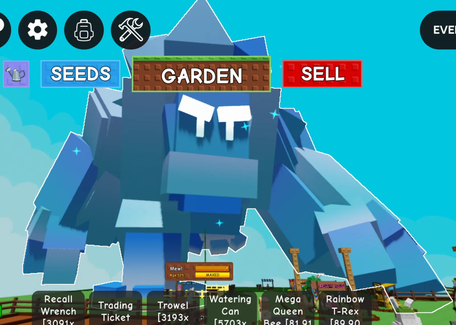 Godly Titanic Huge Ice Golem 120kg+ Age 125 GiantGolem Mutation Biggest Ice Golem — Account account